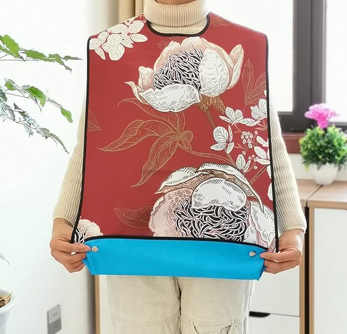 Adult Floral Washable Cloth Bibs