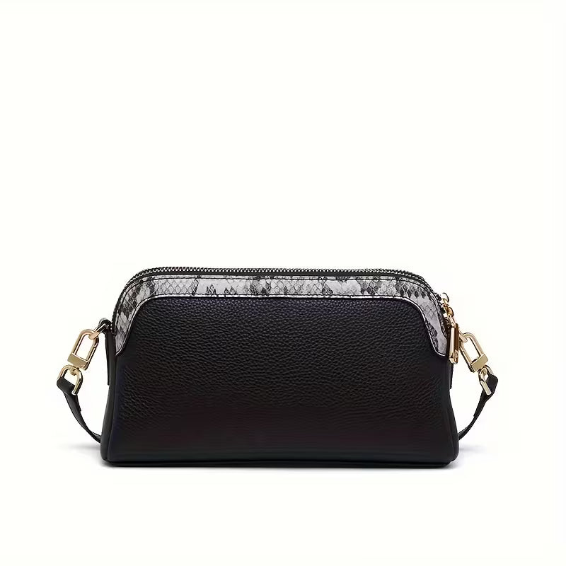 Birkin Inspired Genuine Leather Handbag - Dual Tone Snake Edition