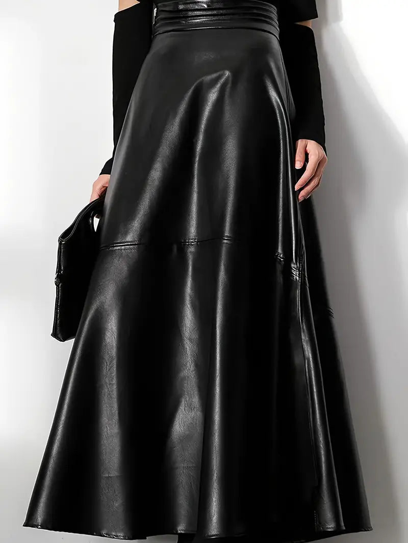 Chic Vintage Maxi Leather Skirts