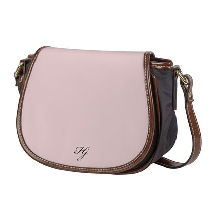 Blush Pink Vegan Leather Saddle Bag