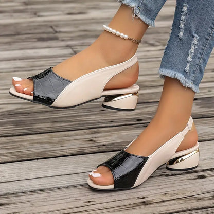 Sophia Peep Toe Vegan Leather Sandals