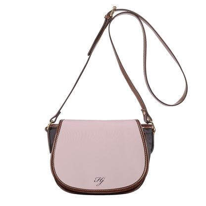 Blush Pink Vegan Leather Saddle Bag