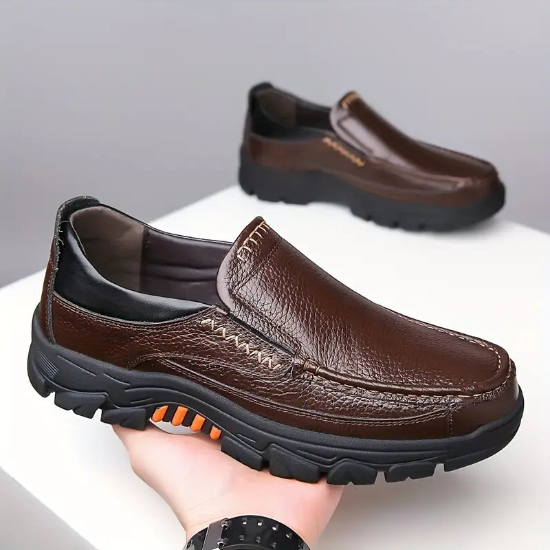 ONYX ASH Genuine Leather Slip-On Dress Shoes