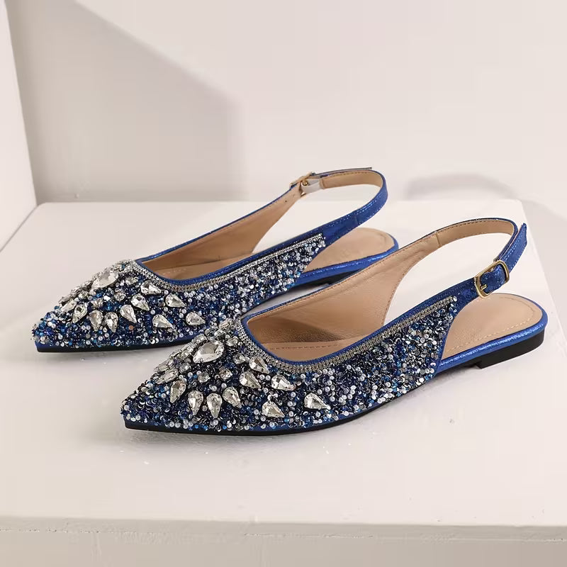 Elegant Rhinestone Luxury Flat Sandals