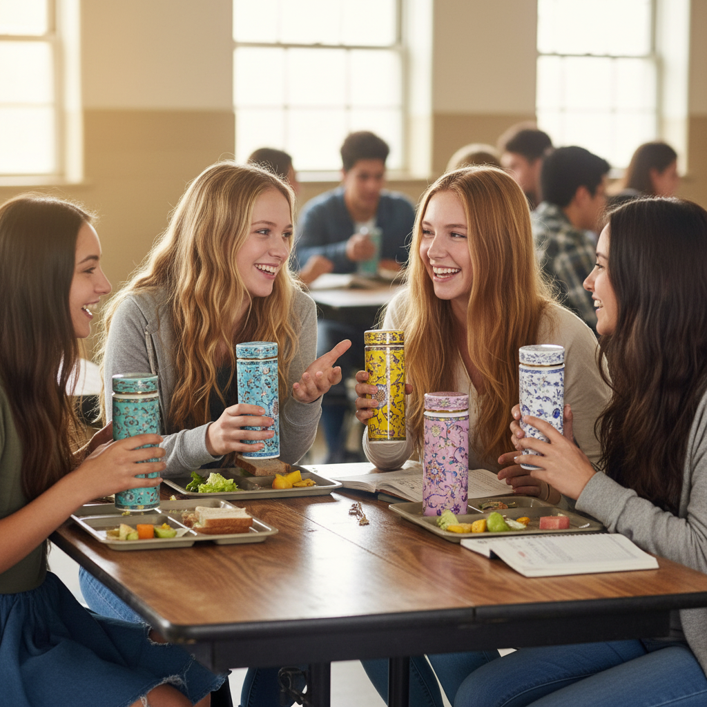 Floral Ceramic Double Insulated Travel Flask