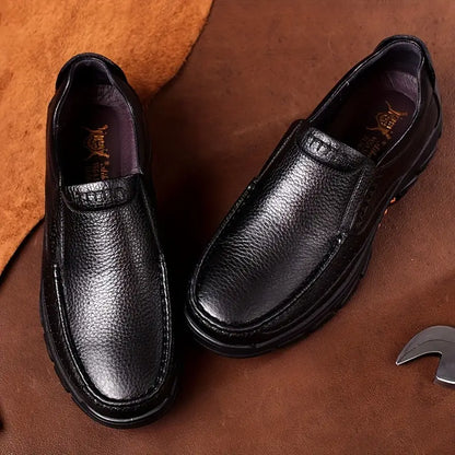ONYX ASH Genuine Leather Slip-On Dress Shoes