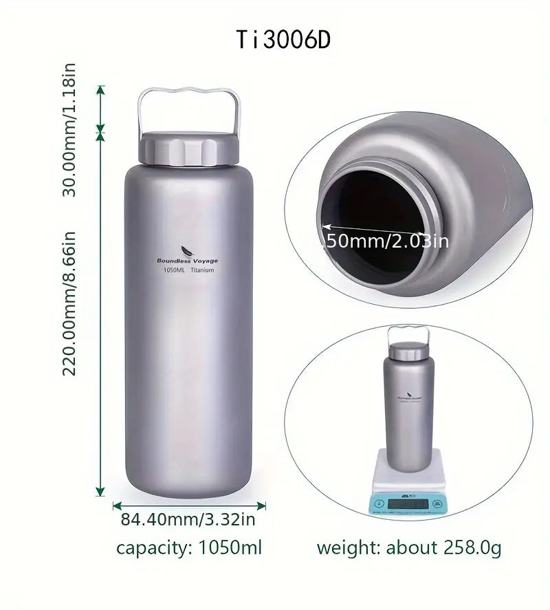 Boundless Voyage Pure Titanium Water Bottle Flask
