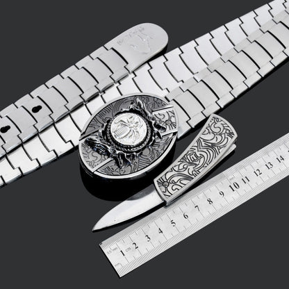 Tactical Stainless Steel Self-Defense Belt and Buckle Knife