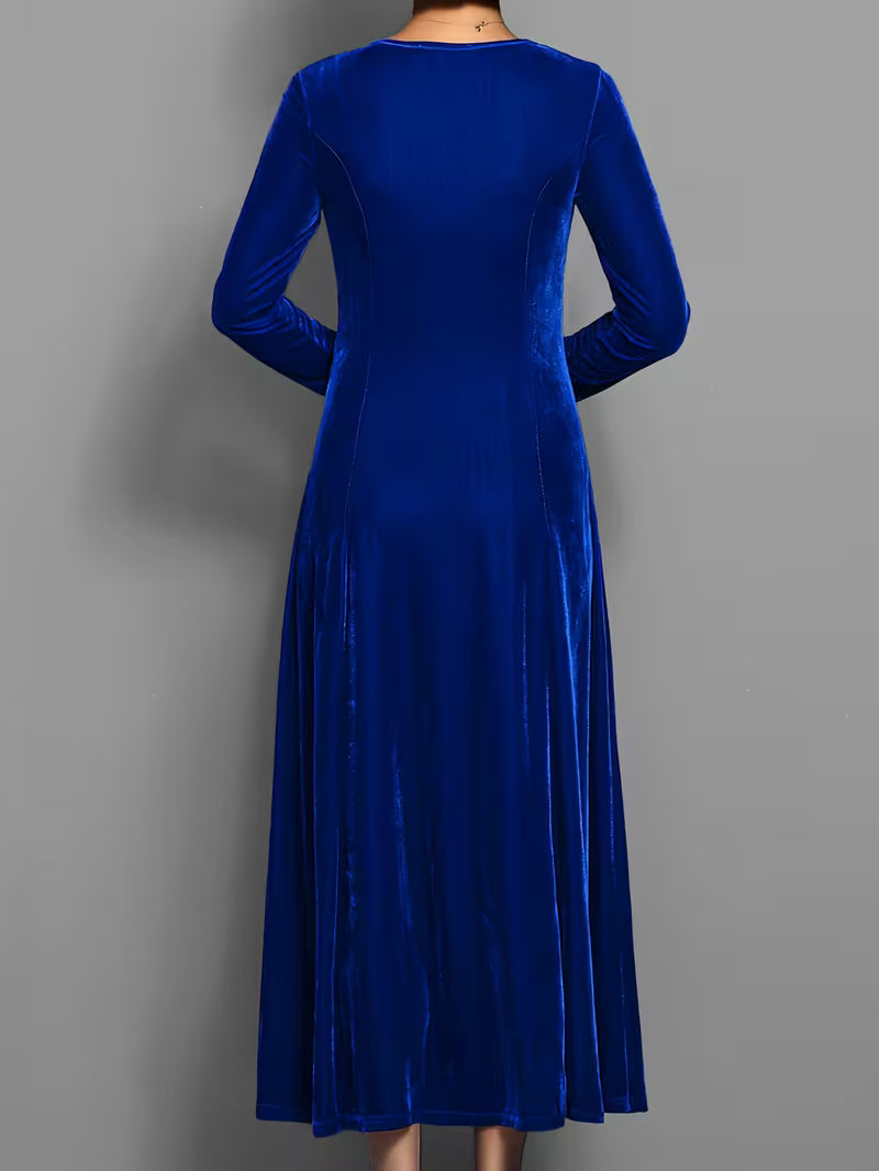 Velvet 3/4 Sleeve Midi Dress