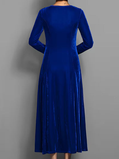 Velvet 3/4 Sleeve Midi Dress