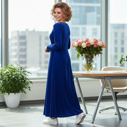 Velvet 3/4 Sleeve Midi Dress