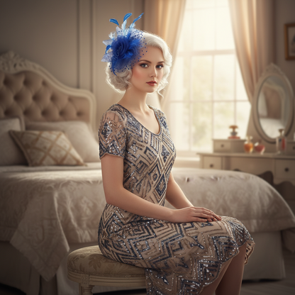 KOKO Mesh Feather Headband Fascinators