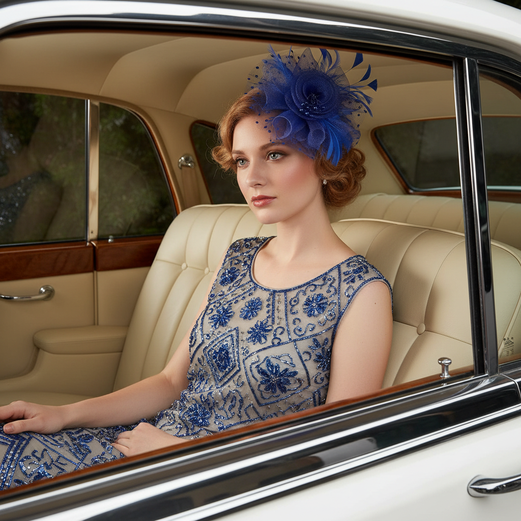 KOKO Mesh Feather Headband Fascinators