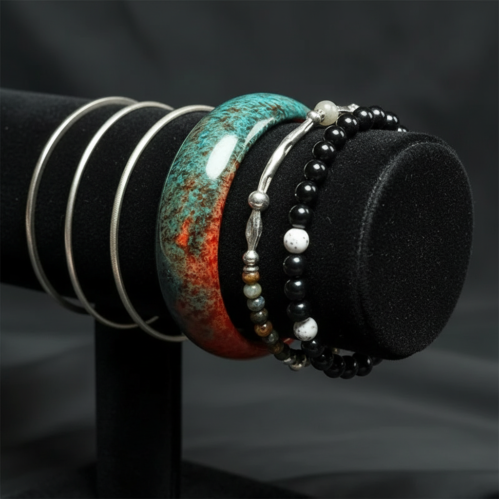 Ziquexsite Natural Stone Wide Bracelet