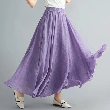 Mori Girl Cotton and Linen A-line Skirt