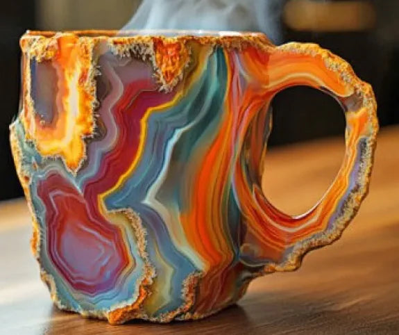 Mineral Crystal Resin Coffee Mugs