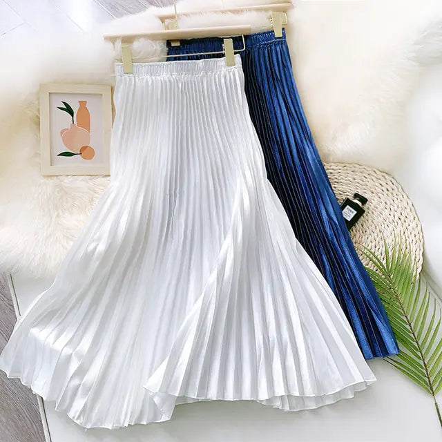 Satin Pleated Skirts