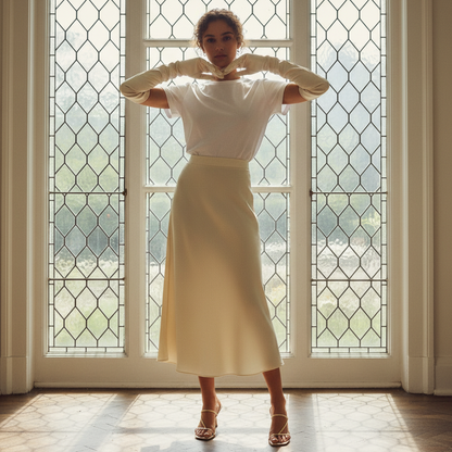 Lady Rose Satin A-Line Skirts