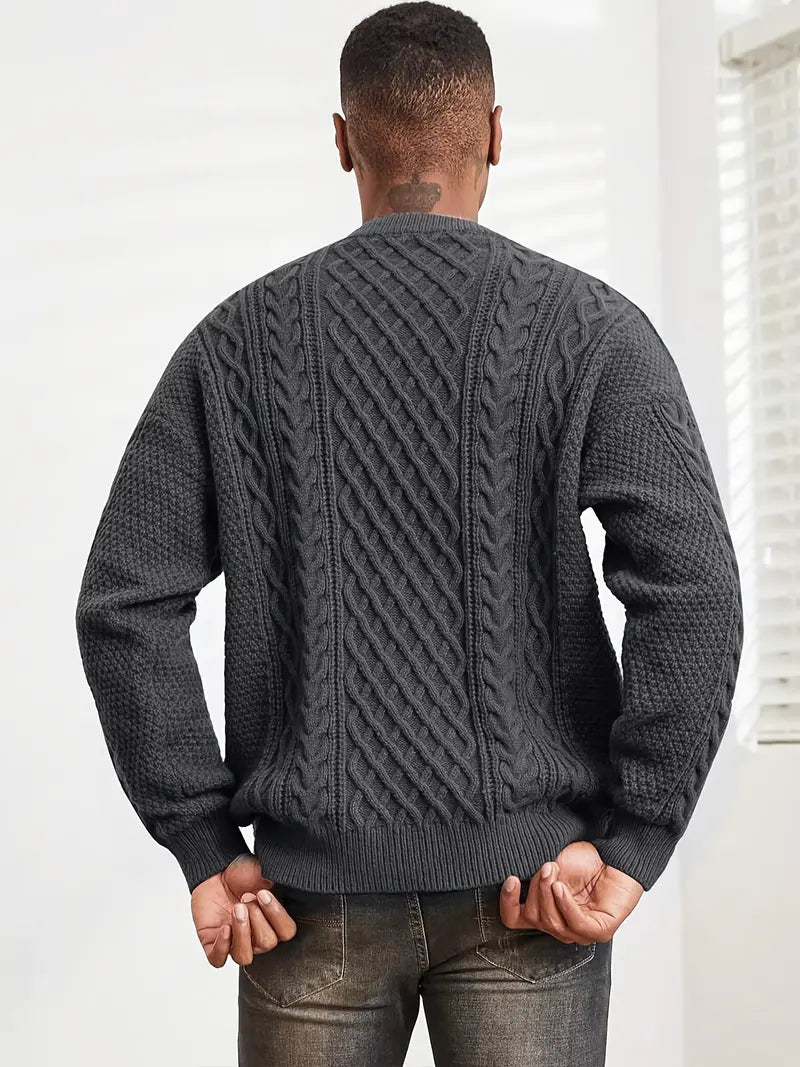 Hawthorne Acrylic Loose Knitted Aran Pullover Sweaters