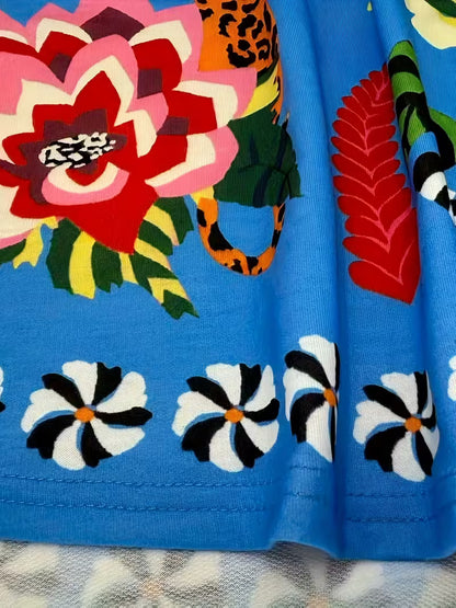 Tropical Rio Floral A-Line Skirt