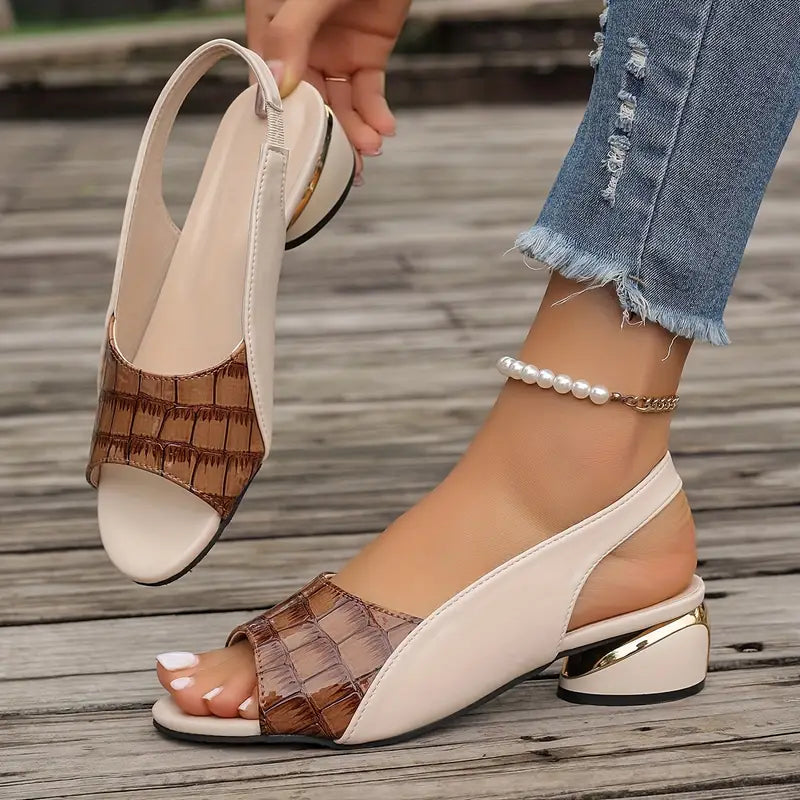Sophia Peep Toe Vegan Leather Sandals