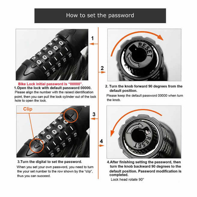 COOLBABY 5 Digit Combination Bicycle Locks