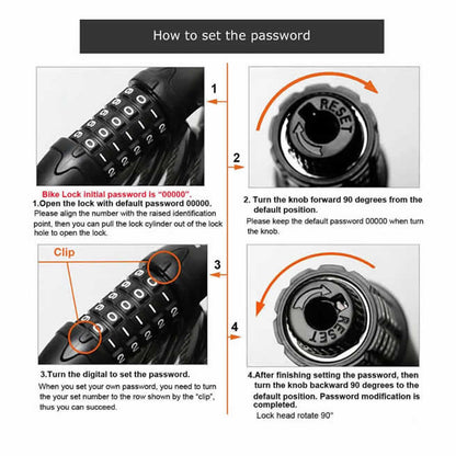 COOLBABY 5 Digit Combination Bicycle Locks