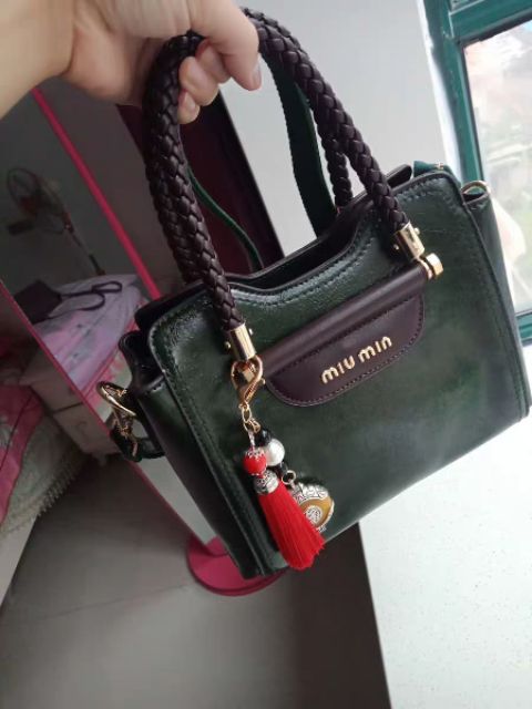 MIU MIN Leather Kelly Handbag