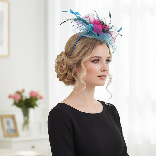KOKO Mesh Feather Headband Fascinators