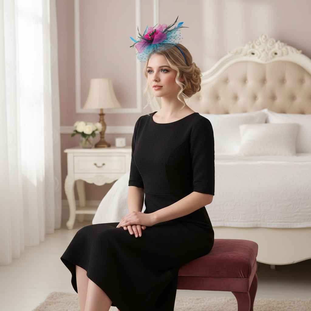 KOKO Mesh Feather Headband Fascinators
