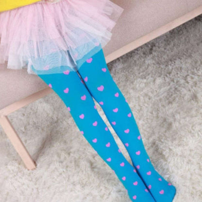 Love Heart & Dots Kids Pantyhose