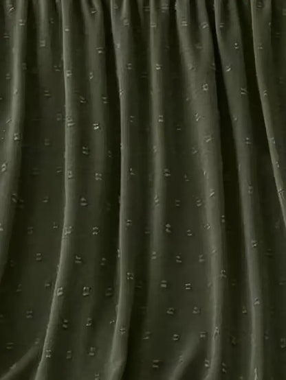 Polka Dot Textured Short Sleeved Blouse Top