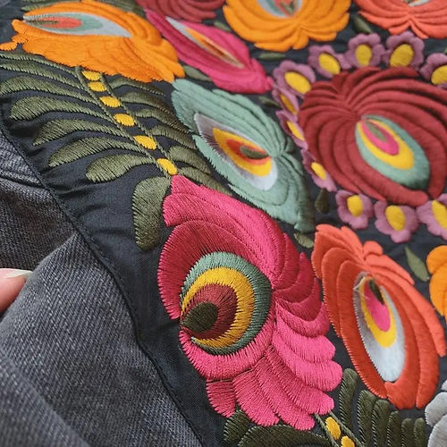 Boho Embroidered Denim Jacket