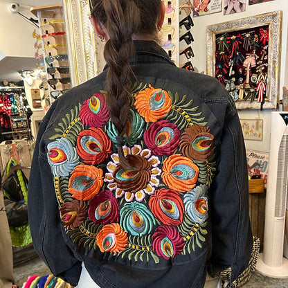 Boho Embroidered Denim Jacket