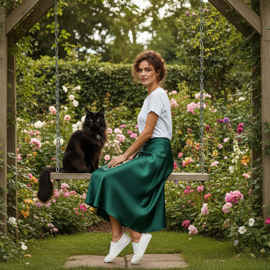 Lady Rose Satin A-Line Skirts