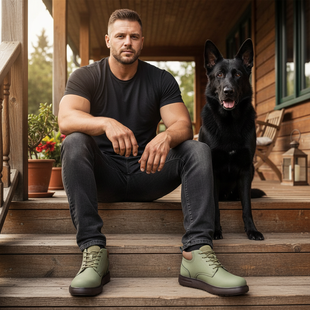 FLYLAND Handcrafted Premium Genuine Cow Leather Chukka Boots