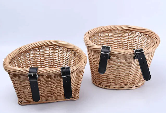 Natural Handmade Oval Wicker Bicycle Baskets