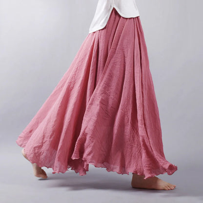 Mori Girl Cotton and Linen A-line Skirt