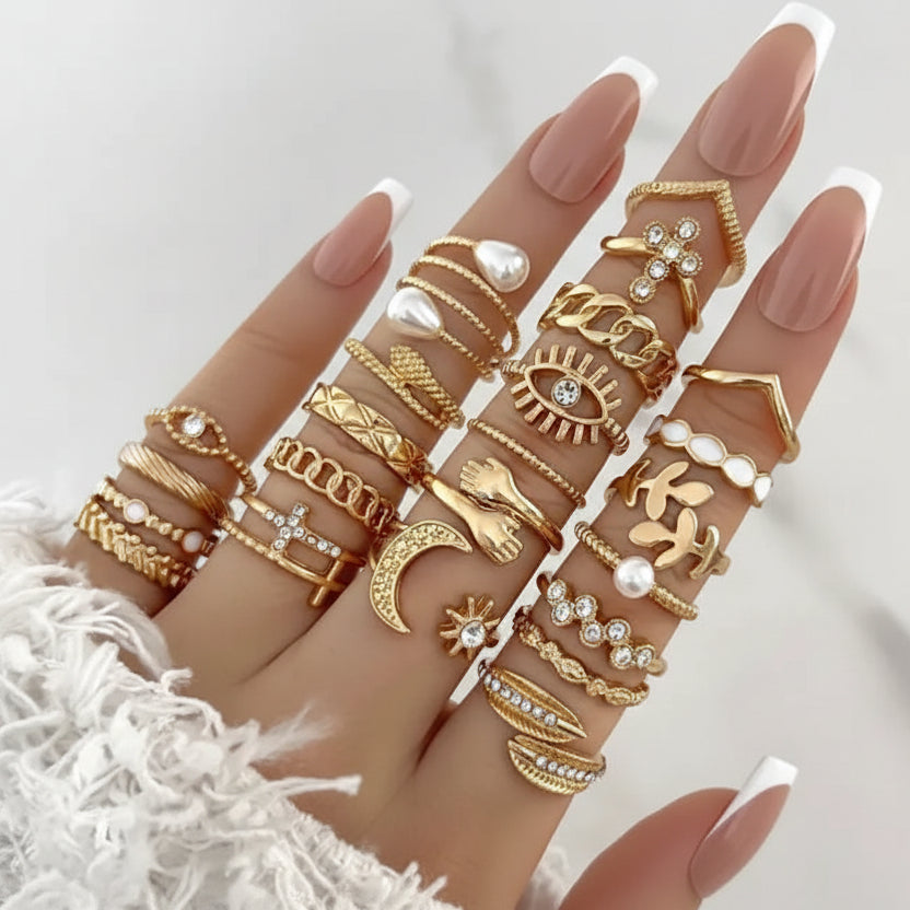Hypoallergenic Knuckle Rings Set