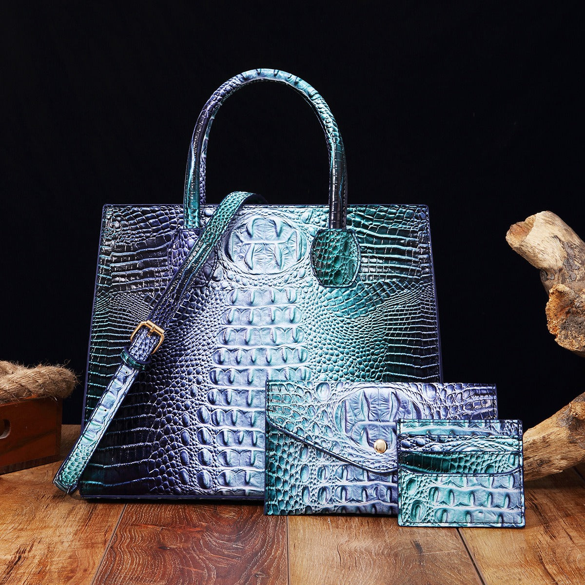Crocodile Grain Crossbody Tote Bags