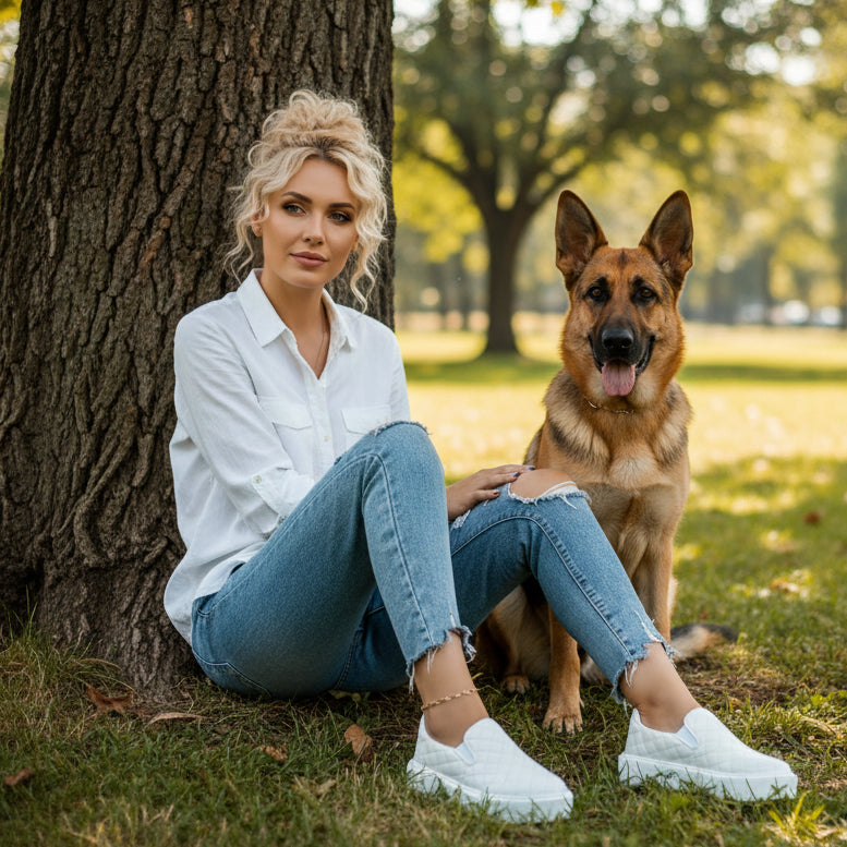 Quilted Platform Trainer Sneakers