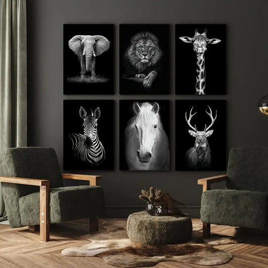 Stunning Black & White Canvas Animal Wall Art