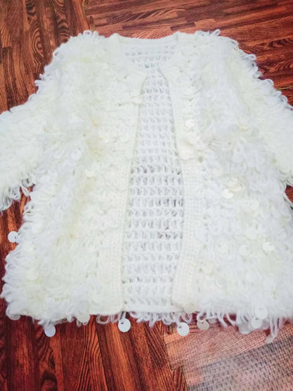 Tassel Sequined Cardigan