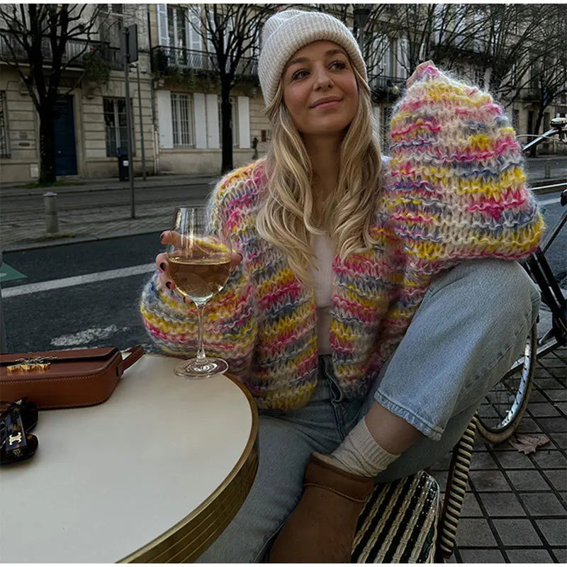 Rainbow Fluffy Cardigan