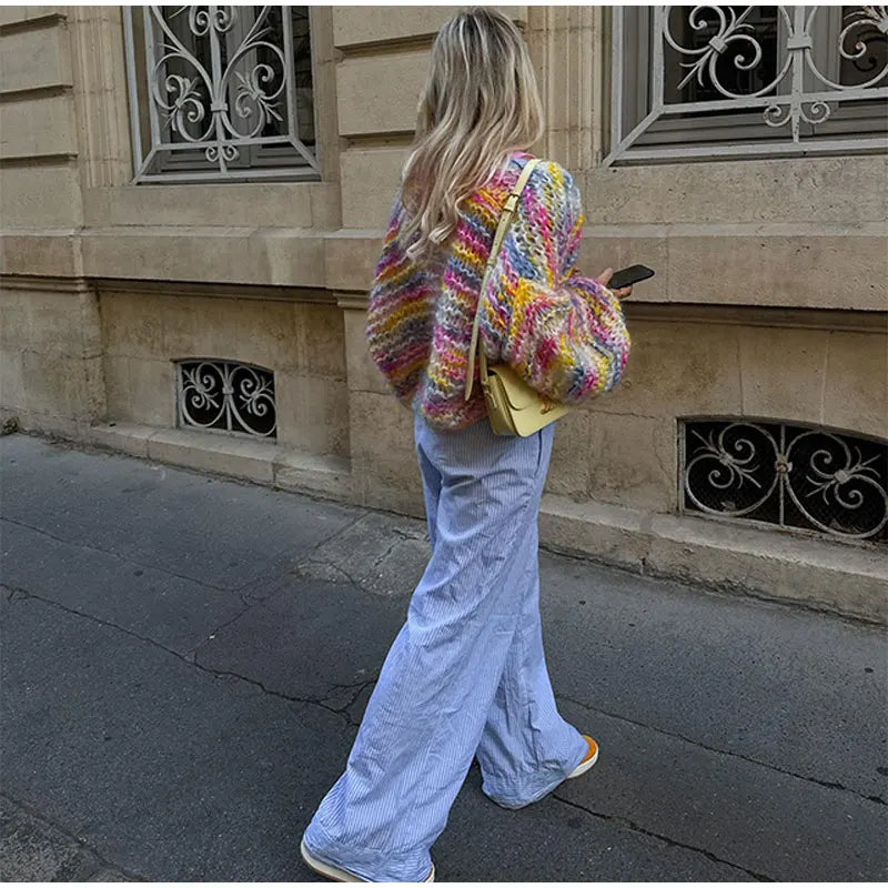 Rainbow Fluffy Cardigan