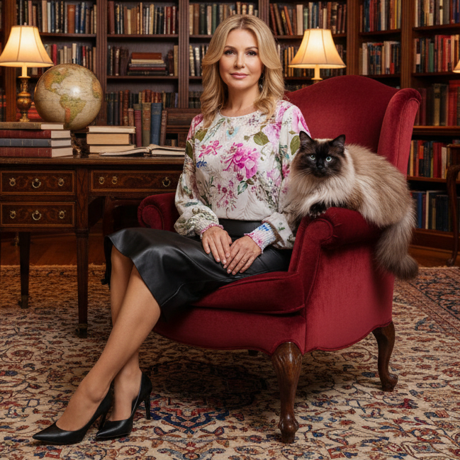 Mia Floral Shirred Cuff Blouse