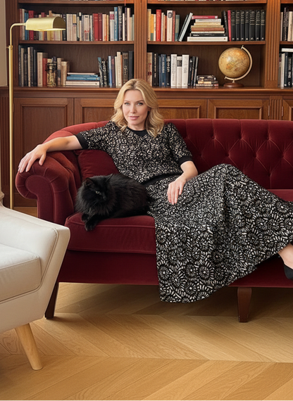 French Retro Midi Two Piece Dress Set