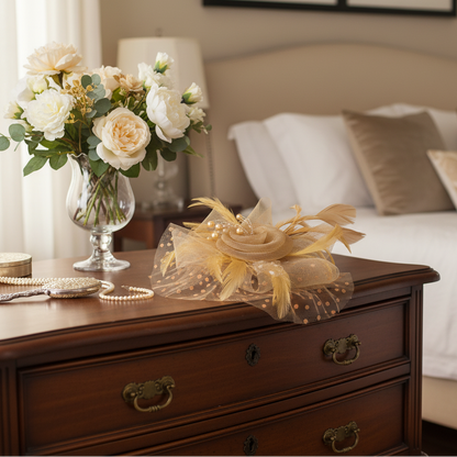 KOKO Mesh Feather Headband Fascinators