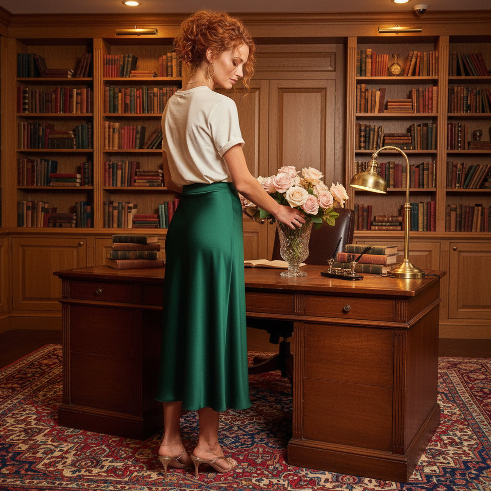 Lady Rose Satin A-Line Skirts