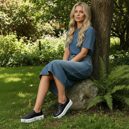 Quilted Platform Trainer Sneakers